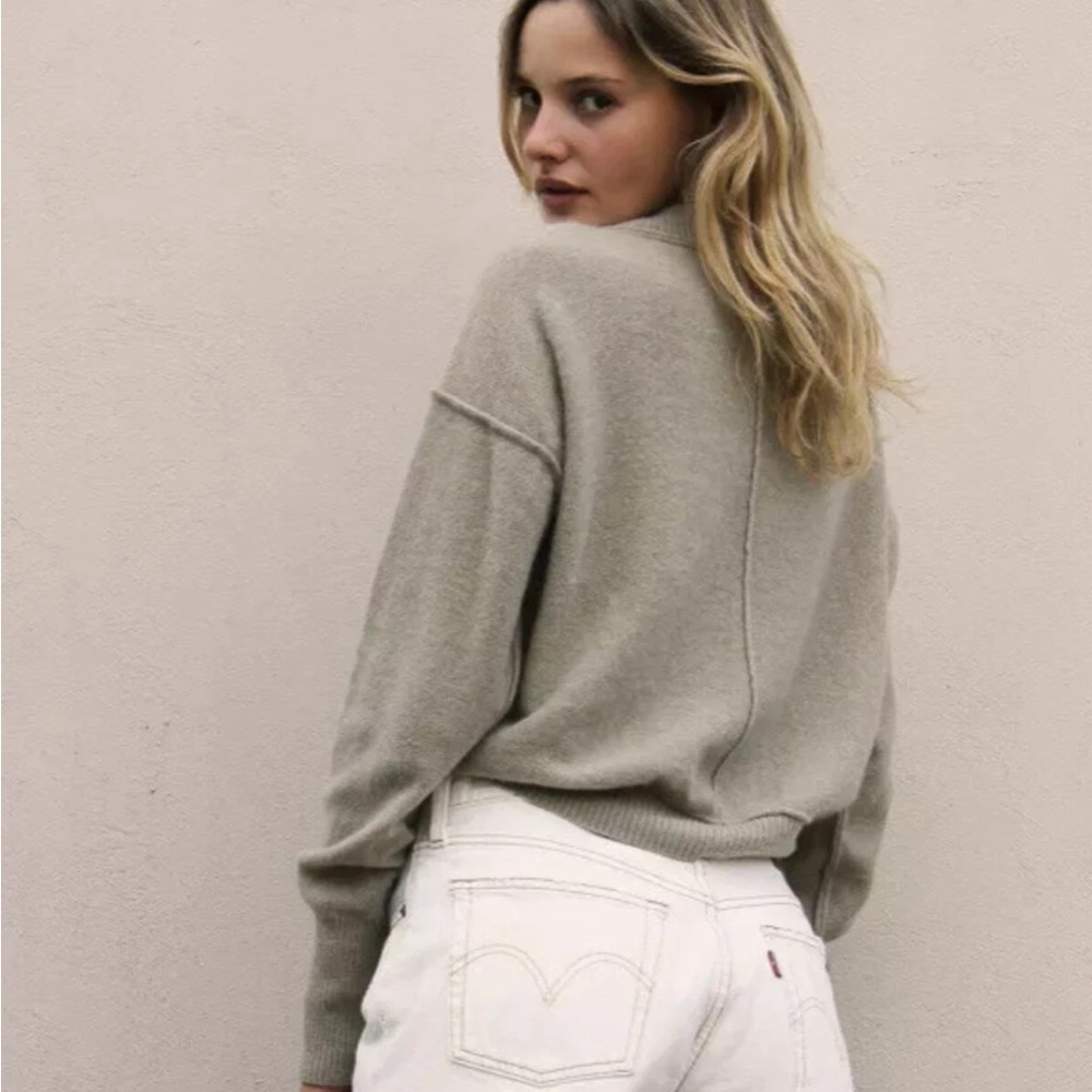 FREE PEOPLE Women’s Kora Cashmere Crew Sweater Tan Small